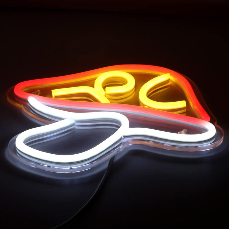 【We donate £1 for every £10 sold to aid Turkey】Mushroom Cute Neon Sign, USB Powered Neon Signs Night Light, 3D Wall Art & Game room Bedroom Living Room Decor lamp for Children Kids Girl