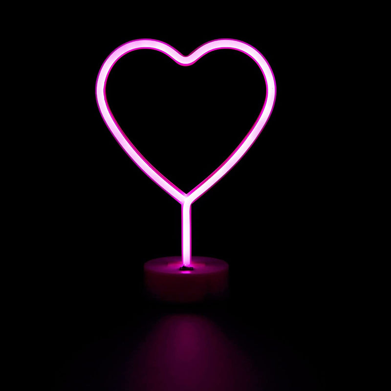 【We donate £1 for every £10 sold to aid Turkey】Heart Light LED Neon Signs Night Light Room Decor Heart Shaped Light with Holder Base