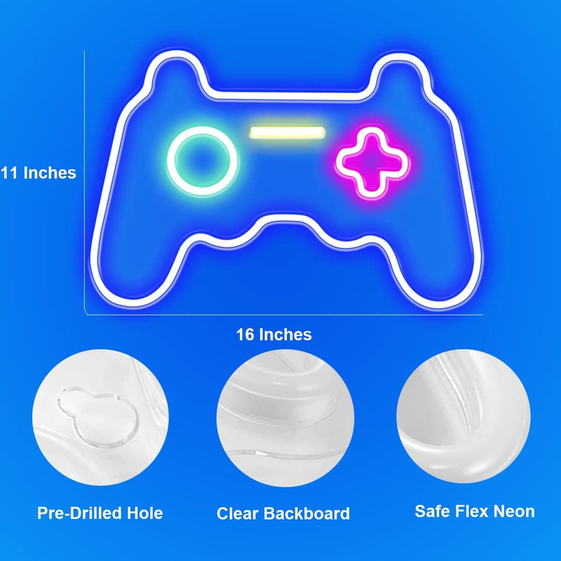 【We donate £1 for every £10 sold to aid Turkey】16"x11" Gamer Neon Sign - Led Signs for Gameroom Wall Decor
