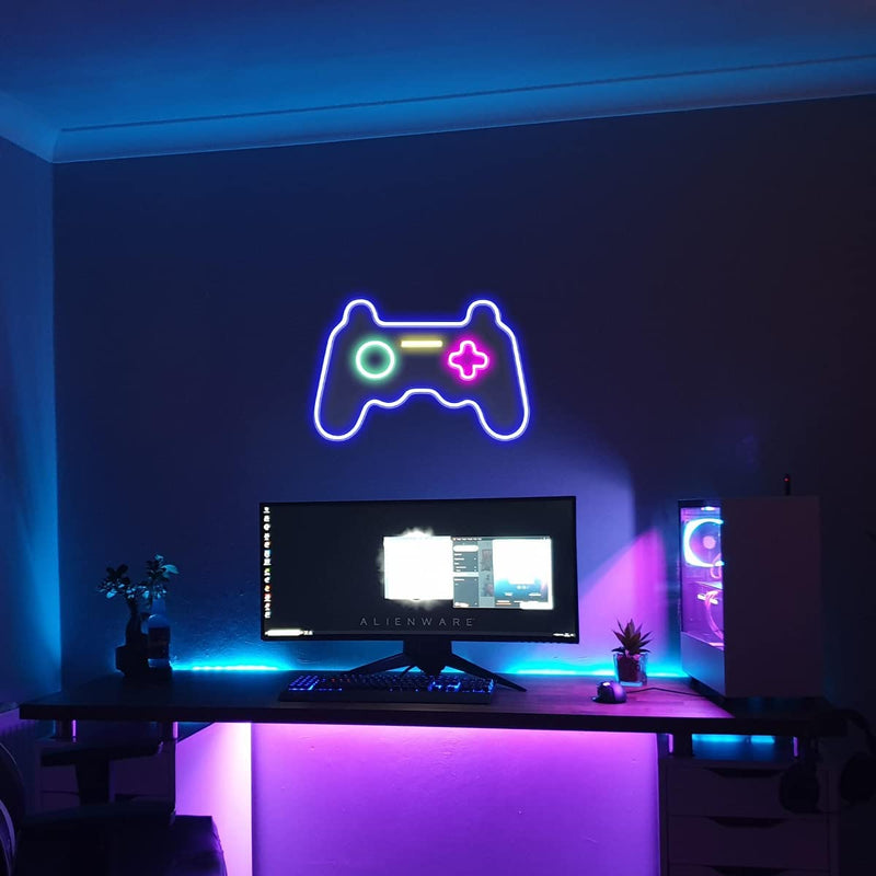 【We donate £1 for every £10 sold to aid Turkey】16"x11" Gamer Neon Sign - Led Signs for Gameroom Wall Decor