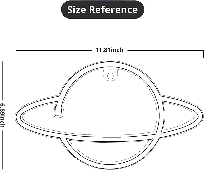 【We donate £1 for every £10 sold to aid Turkey】Planet Neon Sign, USB Powered Planet Light Led Neon Signs with On/Off Switch for Wall Decor