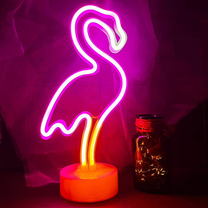 【We donate £1 for every £10 sold to aid Turkey】Flamingo Neon Sign Multiclored Flamingo Gifts for Women LED Neon Light Sign for Bedroom USB/Battery Operation Night Lights