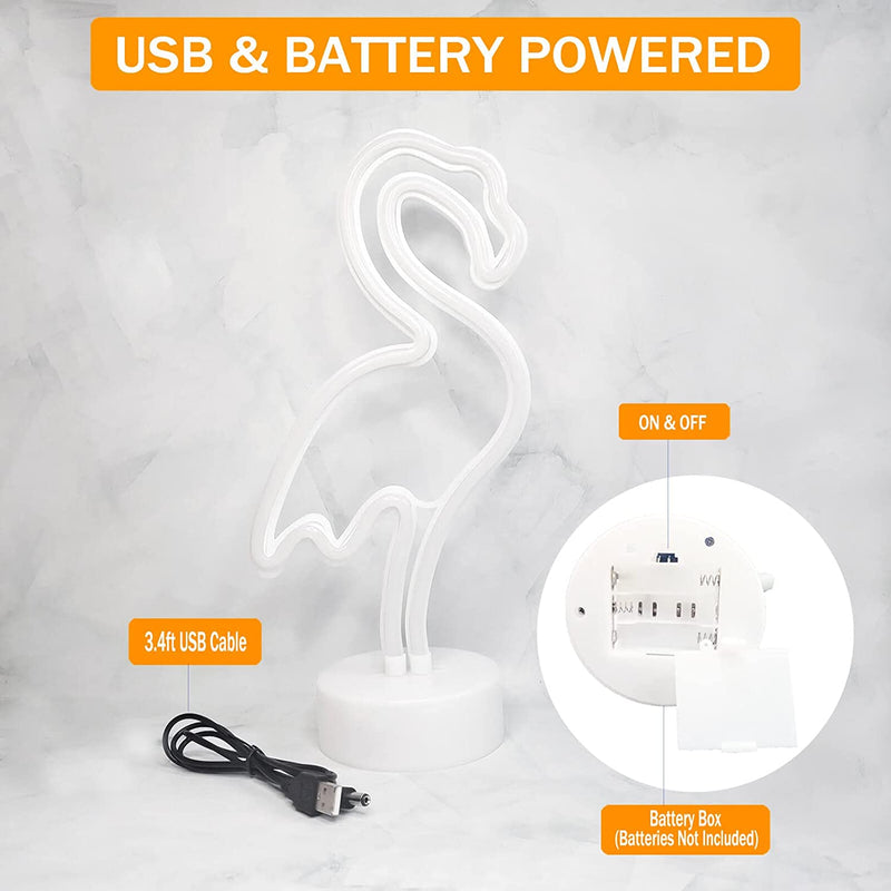 【We donate £1 for every £10 sold to aid Turkey】Flamingo Neon Sign Multiclored Flamingo Gifts for Women LED Neon Light Sign for Bedroom USB/Battery Operation Night Lights