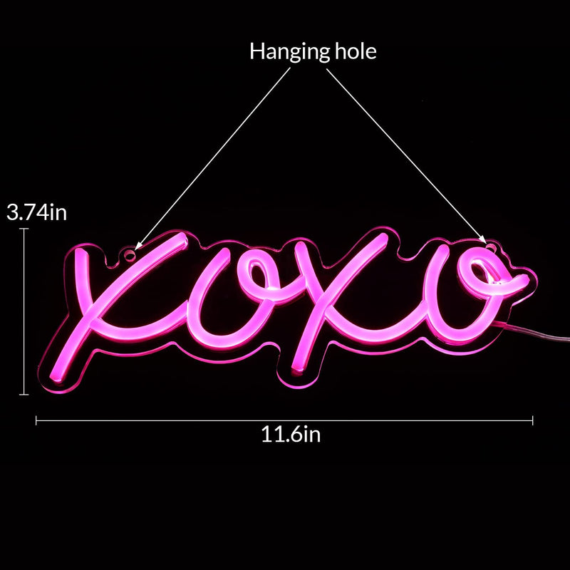 【We donate £1 for every £10 sold to aid Turkey】XOXO Light Up Signs USB Powered Pink Neon Lights Signs for Bedroom Kids Room Bar Wedding Party Decoration