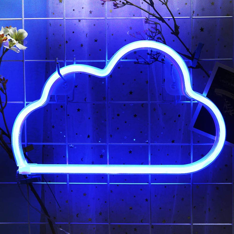 【We donate £1 for every £10 sold to aid Turkey】LED Cloud Neon Light for Wall Decor, Battery or USB Powered Blue Led Cloud Sign