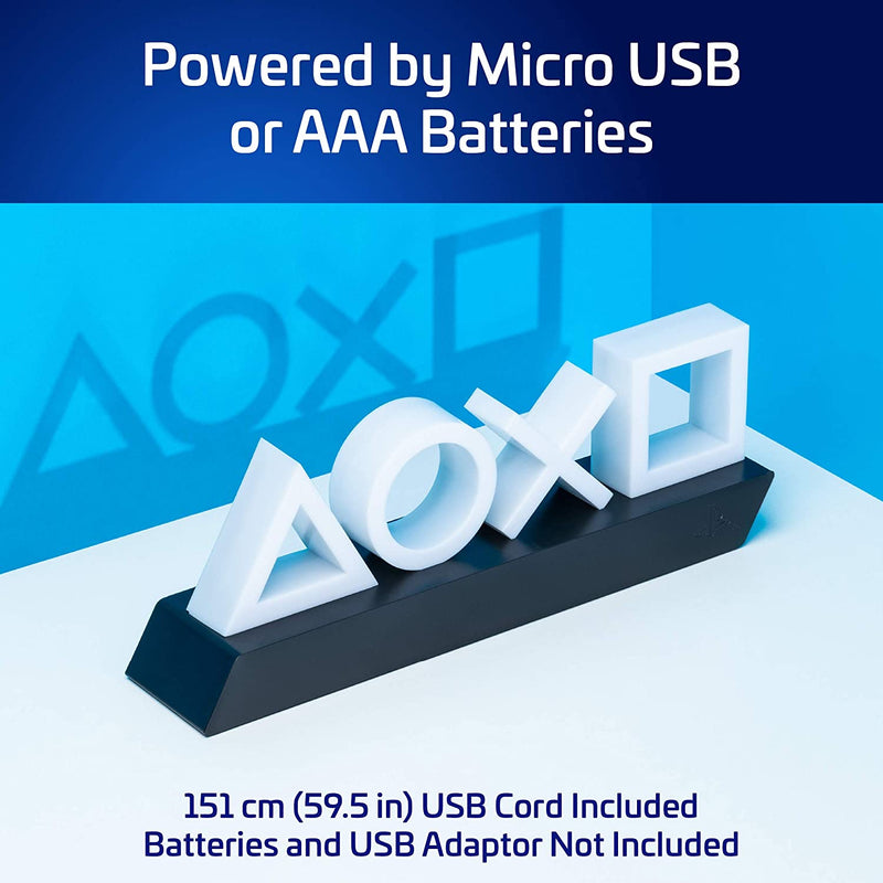 【We donate £1 for every £10 sold to aid Turkey】Playstation Icons Light with 3 Light Modes Reactive USB or Battery Powered Game Room Neon Light