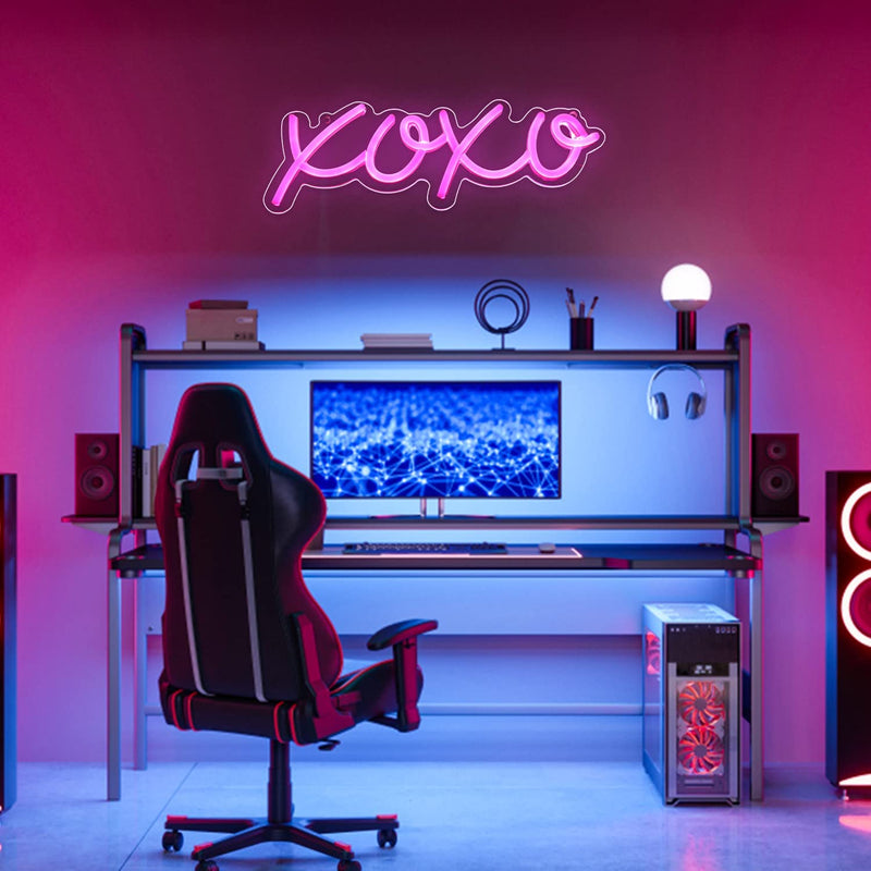 【We donate £1 for every £10 sold to aid Turkey】XOXO Light Up Signs USB Powered Pink Neon Lights Signs for Bedroom Kids Room Bar Wedding Party Decoration