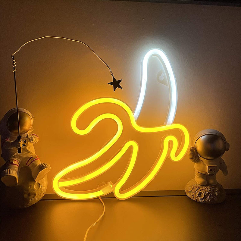 【We donate £1 for every £10 sold to aid Turkey】Banana Neon Signs,Banana Neon Light 11.4"x7.9" inch LED Neon Lights for Wall Decor,USB/Battery Powered