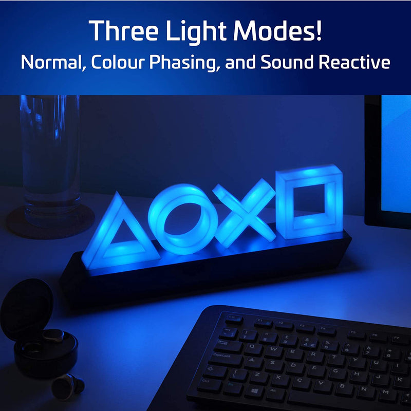 【We donate £1 for every £10 sold to aid Turkey】Playstation Icons Light with 3 Light Modes Reactive USB or Battery Powered Game Room Neon Light