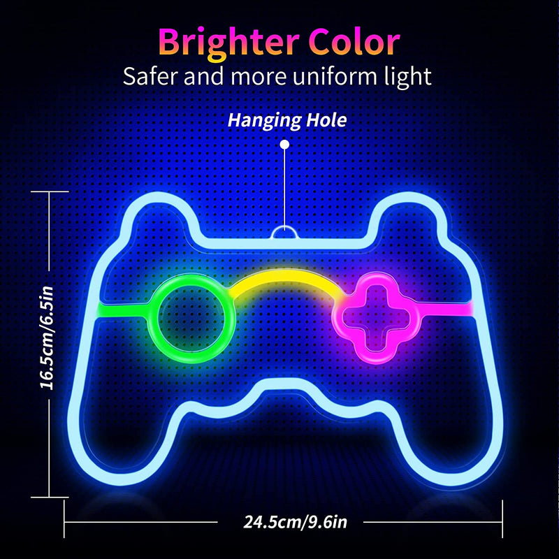 【We donate £1 for every £10 sold to aid Turkey】Game Neon Sign Gamepad Shape LED Neon Signs for Gamer Room Wall Bedroom Decor, Gamer Gifts Neon Lights for Boys Teen Gaming Zone Party Decoration