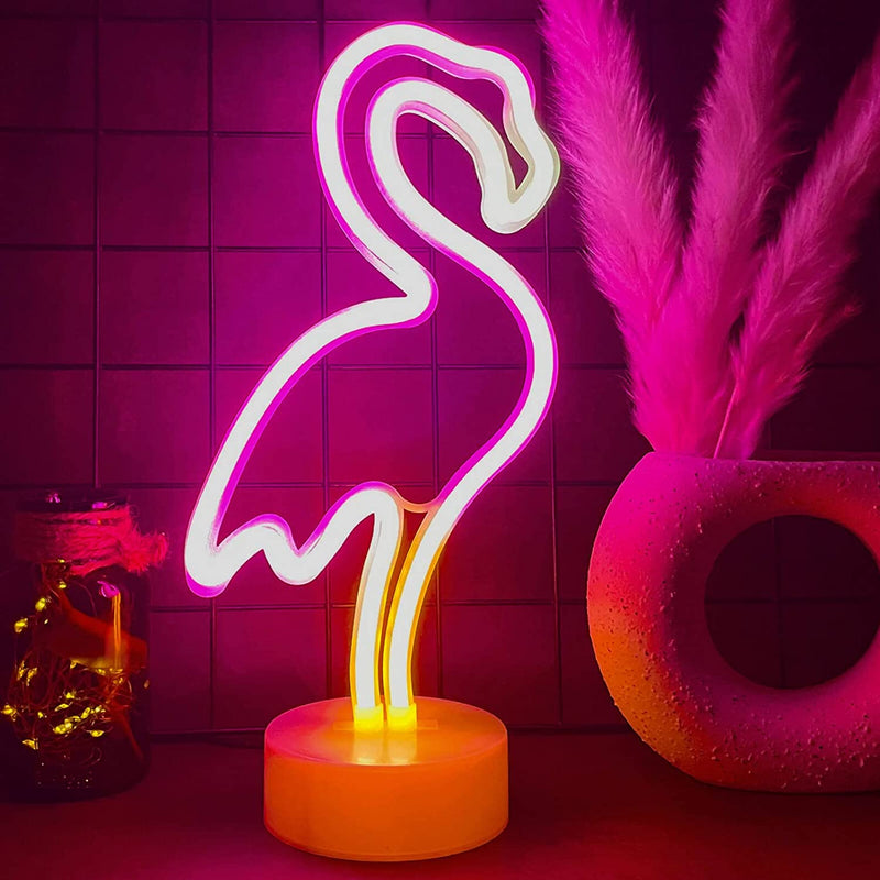 【We donate £1 for every £10 sold to aid Turkey】Flamingo Neon Sign Multiclored Flamingo Gifts for Women LED Neon Light Sign for Bedroom USB/Battery Operation Night Lights
