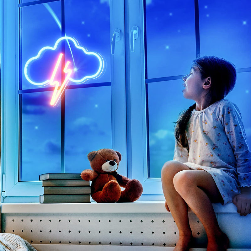 【We donate £1 for every £10 sold to aid Turkey】Cloud Led Neon Light Wall Light Wall Decor, Battery or USB Powered Light Up Acrylic Neon Signs for Bedroom, Kids Room, Living Room, Bar, Party, Christmas, Wedding