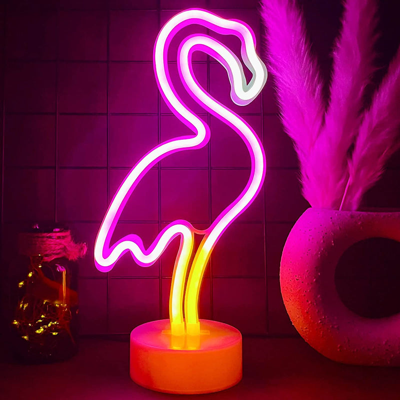 【We donate £1 for every £10 sold to aid Turkey】Flamingo Neon Sign Multiclored Flamingo Gifts for Women LED Neon Light Sign for Bedroom USB/Battery Operation Night Lights