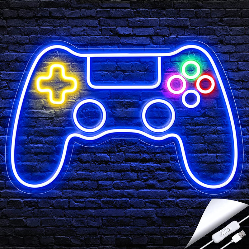 【We donate £1 for every £10 sold to aid Turkey】Game Controller Neon Sign for Gamer Room Decor - Gaming Neon Sign for Teen Boy Room Decor, LED Game Neon Sign Gaming Wall Decor - Best Gamer Gifts for Boys, Kids