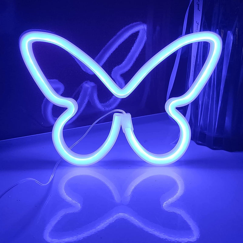 【We donate £1 for every £10 sold to aid Turkey】Butterfly Neon Signs,USB or 3-AA Battery Powered Neon Light Girls Bedroom Wall Decor,Kids Birthday Gift,Wedding Party Supplies Business Gifts Neon Signs (Pink)