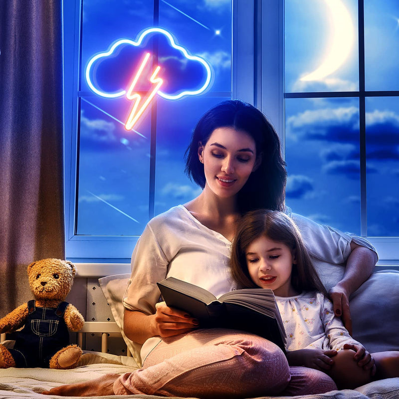 【We donate £1 for every £10 sold to aid Turkey】Cloud Led Neon Light Wall Light Wall Decor, Battery or USB Powered Light Up Acrylic Neon Signs for Bedroom, Kids Room, Living Room, Bar, Party, Christmas, Wedding
