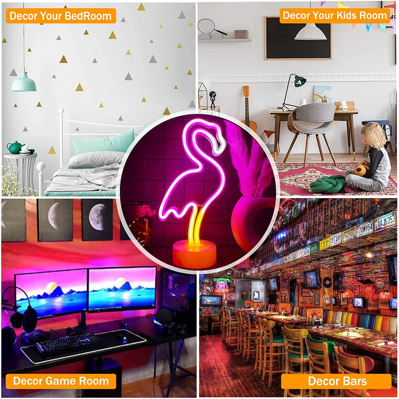 【We donate £1 for every £10 sold to aid Turkey】Flamingo Neon Sign Multiclored Flamingo Gifts for Women LED Neon Light Sign for Bedroom USB/Battery Operation Night Lights