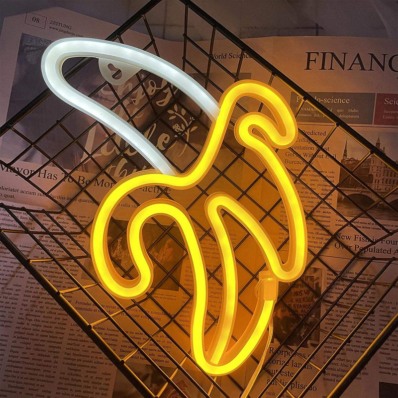 【We donate £1 for every £10 sold to aid Turkey】Banana Neon Signs,Banana Neon Light 11.4"x7.9" inch LED Neon Lights for Wall Decor,USB/Battery Powered
