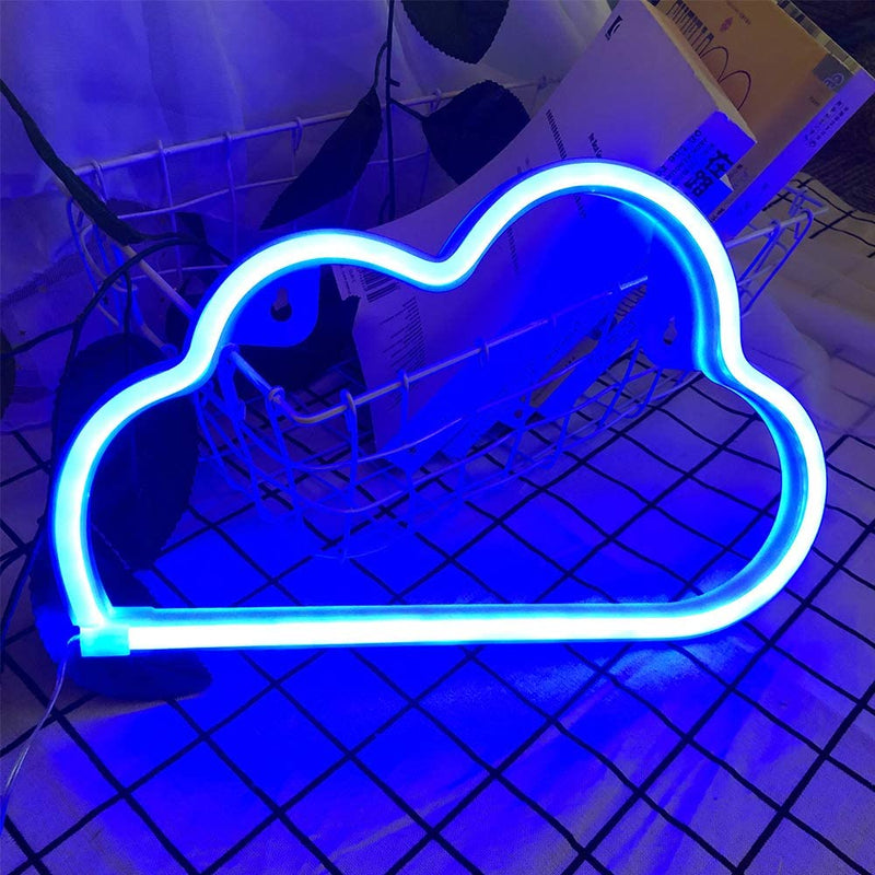 【We donate £1 for every £10 sold to aid Turkey】LED Cloud Neon Light for Wall Decor, Battery or USB Powered Blue Led Cloud Sign