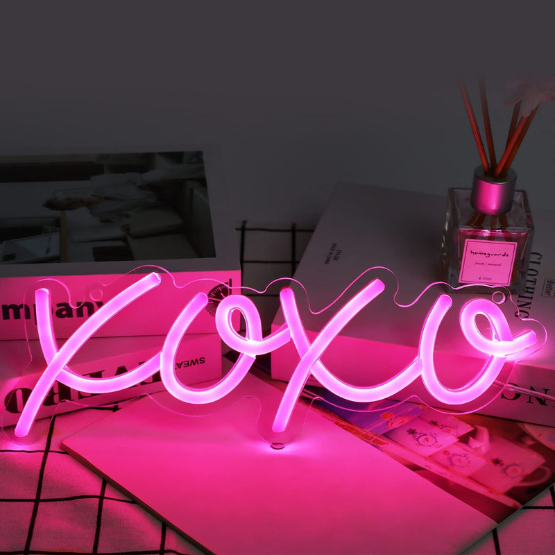 【We donate £1 for every £10 sold to aid Turkey】XOXO Light Up Signs USB Powered Pink Neon Lights Signs for Bedroom Kids Room Bar Wedding Party Decoration