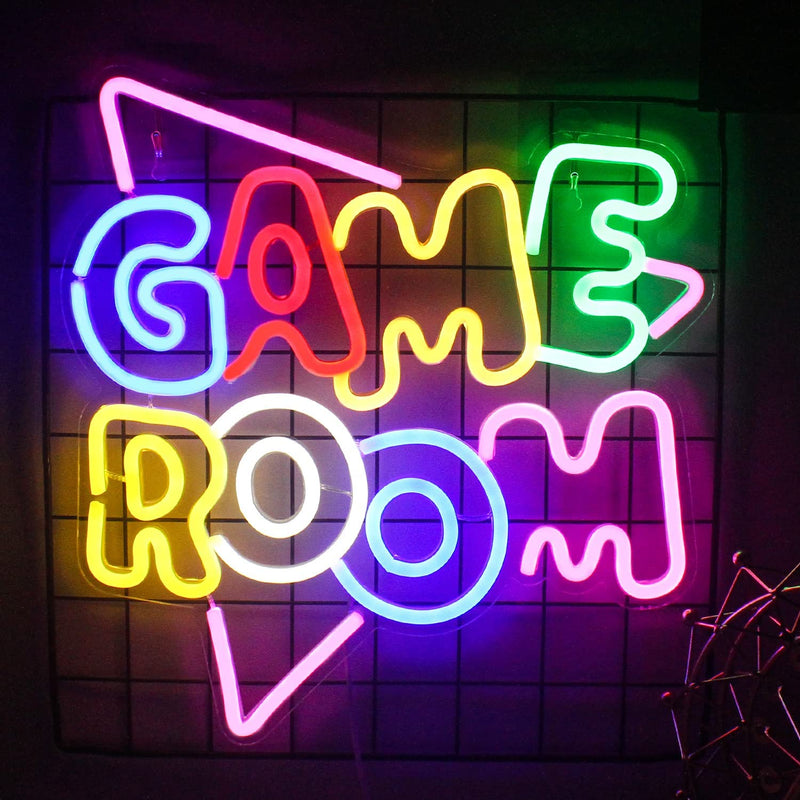 【We donate £1 for every £10 sold to aid Turkey】13.2"x14" Colorful LED Neon Lights for Wall Decor USB Neon Lights for Game Zone Party Decor Bedroom Gaming Wall