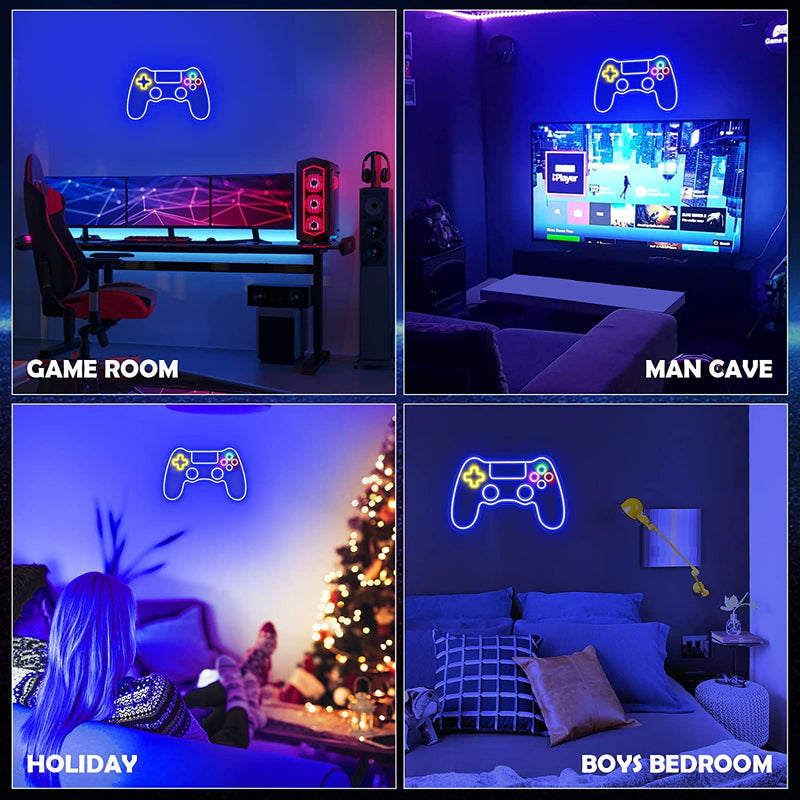【We donate £1 for every £10 sold to aid Turkey】Game Controller Neon Sign for Gamer Room Decor - Gaming Neon Sign for Teen Boy Room Decor, LED Game Neon Sign Gaming Wall Decor - Best Gamer Gifts for Boys, Kids
