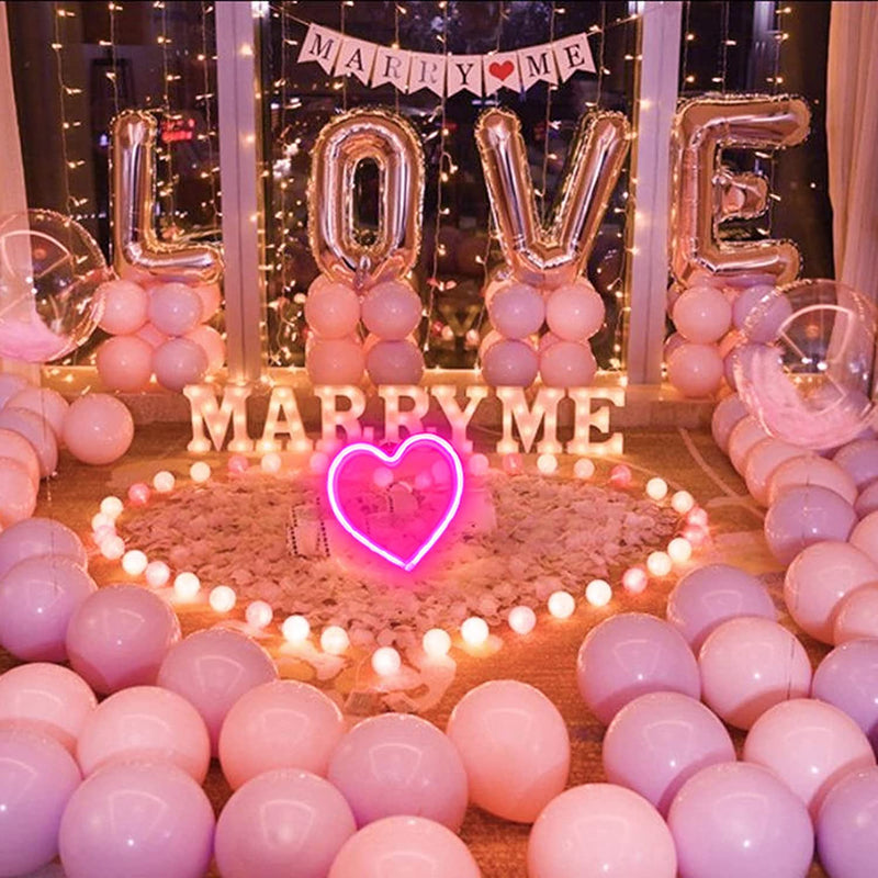【We donate £1 for every £10 sold to aid Turkey】Pink Heart Neon Sign, Battery Operated or USB Powered LED Neon Light for Party, Valentines Decorations Lamp, Table & Wall Decoration Light for Girl&