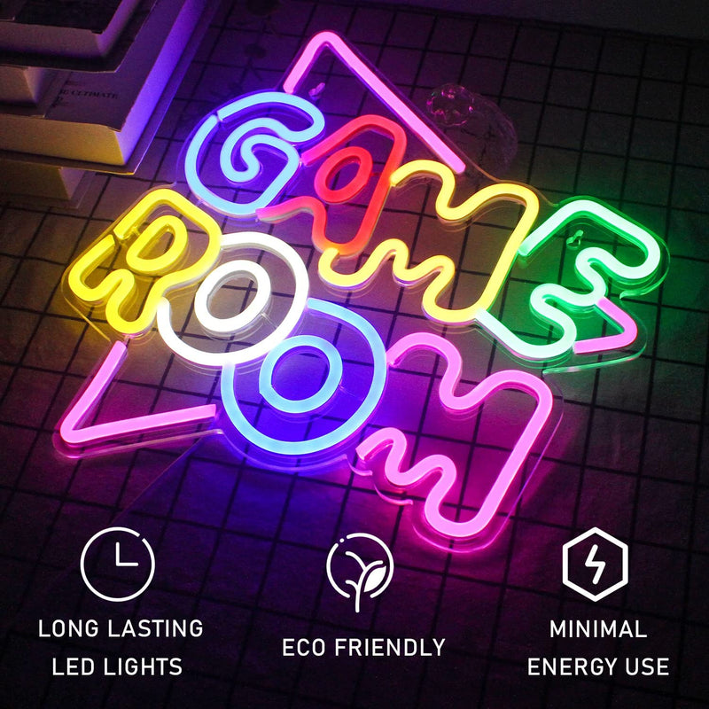 【We donate £1 for every £10 sold to aid Turkey】13.2"x14" Colorful LED Neon Lights for Wall Decor USB Neon Lights for Game Zone Party Decor Bedroom Gaming Wall