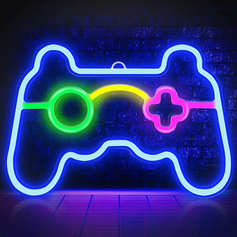 【We donate £1 for every £10 sold to aid Turkey】Game Neon Sign Gamepad Shape LED Neon Signs for Gamer Room Wall Bedroom Decor, Gamer Gifts Neon Lights for Boys Teen Gaming Zone Party Decoration