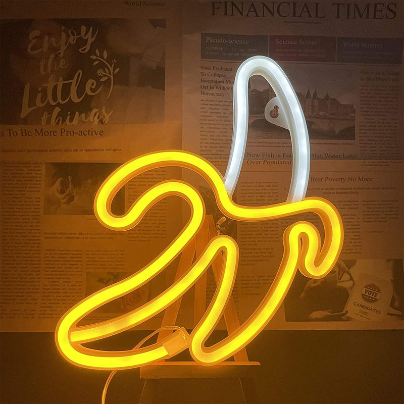 【We donate £1 for every £10 sold to aid Turkey】Banana Neon Signs,Banana Neon Light 11.4"x7.9" inch LED Neon Lights for Wall Decor,USB/Battery Powered