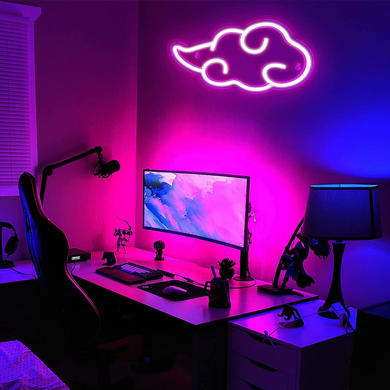 【We donate £1 for every £10 sold to aid Turkey】Cloud Neon Sign for Wall Decor Cool LED Lights USB Powered Neon Sign for Bedroom, Game Room, Living Room, Party Decoration, Gift for Boys, Girls (12x7in)