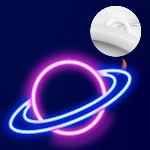 【We donate £1 for every £10 sold to aid Turkey】Planet Neon Sign, LED Neon Light Sign for Wall Decor, USB Powered Aesthetic Neon Signs for Bedroom, Cool Room, Kids Room, Bar, Festival, Birthday, Wedding, Party Decoration